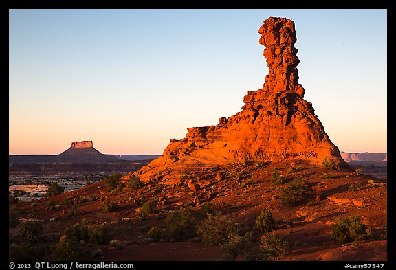 Chimney Rock at sunset. Canyonlands National Park (color)