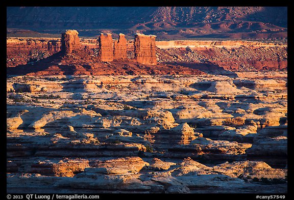 Chocolate drops and Maze canyons, early morning. Canyonlands National Park, Utah, USA.