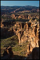 Cliffs near the Dollhouse. Canyonlands National Park, Utah, USA. (color)