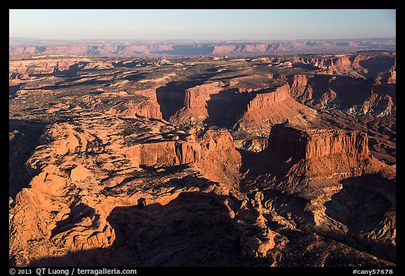 Aerial View of mesas, Island in the Sky district. Canyonlands National Park, Utah, USA.