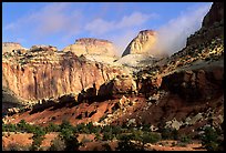 Golden Throne and Waterpocket Fold. Capitol Reef National Park, Utah, USA. (color)