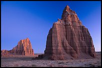 Temples of the Sun and Moon, dawn. Capitol Reef National Park, Utah, USA.