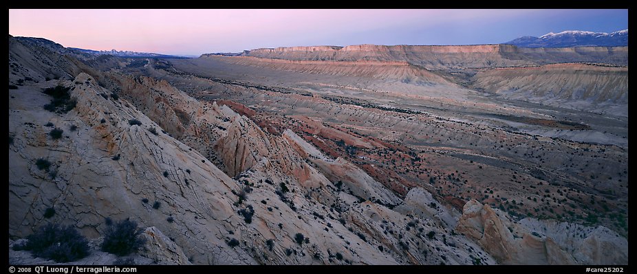 Earth crust wrinkle of  Waterpocket Fold at dusk. Capitol Reef National Park, Utah, USA.