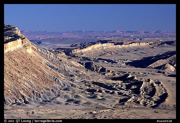 Waterpocket Fold from Strike Valley overlook, late afternoon. Capitol Reef National Park (color)