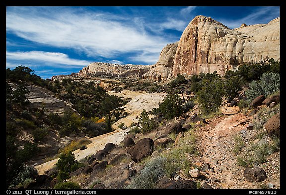 Trail and Navajo Dome. Capitol Reef National Park (color)