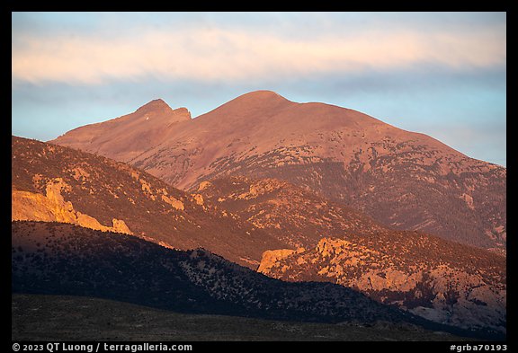 Wheeler Peak and Doso Doyabi, sunrise. Great Basin National Park (color)