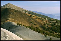 Multi-hued peaks, Snake range seen from Mt Washington, morning. Great Basin National Park, Nevada, USA. (color)
