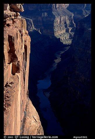 Colorado River and Cliffs at Toroweap, early morning. Grand Canyon National Park (color)