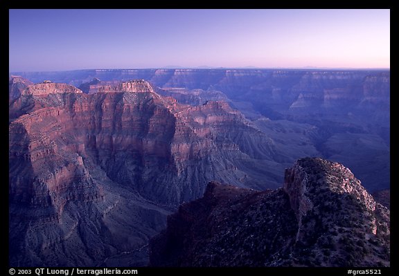 View from Point Sublime, dusk. Grand Canyon National Park, Arizona, USA.