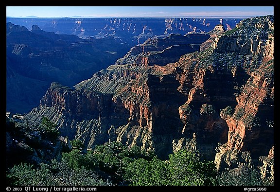 Walls from Bright Angel Point, morning. Grand Canyon  National Park (color)