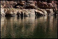 Cliff and reflection, Colorado River. Grand Canyon National Park, Arizona, USA.