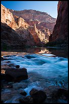 Rapids, reflections, and cliffs, early morning, Marble Canyon. Grand Canyon National Park ( color)