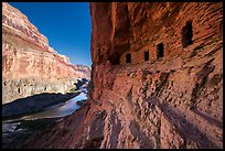 Ancient Nankoweap granaries and Colorado River,. Grand Canyon National Park, Arizona, USA.