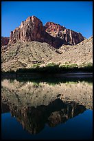 Buttes and reflections in Colorado River. Grand Canyon National Park, Arizona, USA.