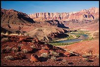Colorado River bend below Palissades of the Desert. Grand Canyon National Park, Arizona, USA.
