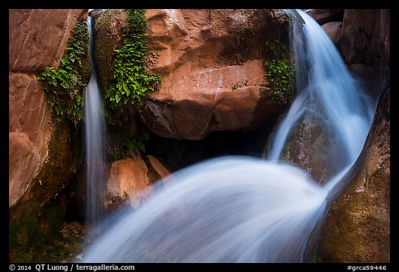 Double spouted waterfall, Clear Creek. Grand Canyon National Park (color)