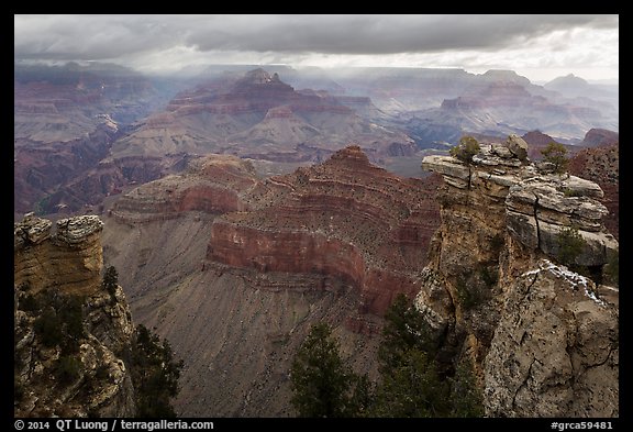 Storm clouds over Grand Canyon near Mather Point. Grand Canyon National Park (color)