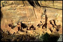 Square Tower house, the park's tallest ruin, afternoon. Mesa Verde National Park, Colorado, USA.