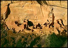 Square Tower house, tallest Anasazi ruin, afternoon. Mesa Verde National Park, Colorado, USA. (color)
