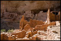 Ruined Anasazi pueblo walls, Long House. Mesa Verde National Park ( color)
