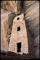 Three-storied tower from below, Square Tower House. Mesa Verde National Park ( color)