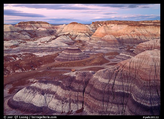 Blue Mesa basin at dusk. Petrified Forest National Park (color)