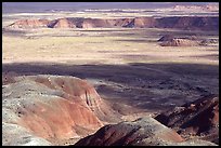 Painted desert seen from Chinde Point, morning. Petrified Forest National Park, Arizona, USA. (color)