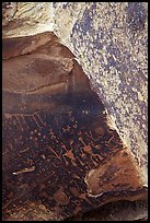 Rock art on Newspaper Rock. Petrified Forest National Park, Arizona, USA. (color)