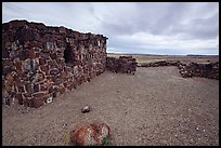 Agate House, reconstitution of native house made of petrified wood. Petrified Forest National Park, Arizona, USA. (color)