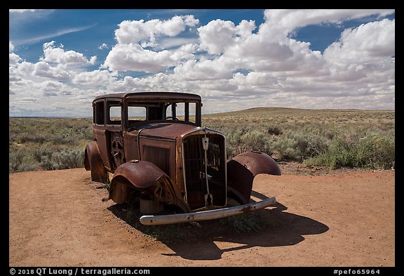 1932 Studebaker on historic Route 66. Petrified Forest National Park, Arizona, USA.