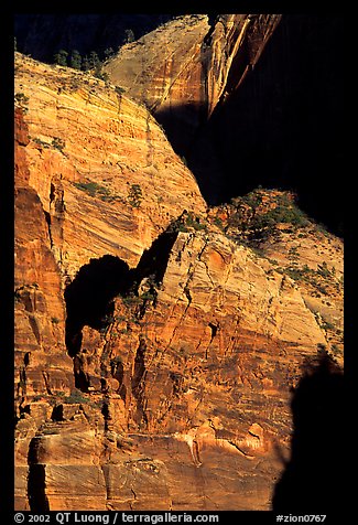 Rock walls near Hidden Canyon. Zion National Park, Utah, USA.