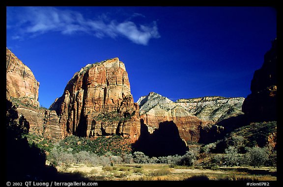 Angels Landing from Zion Canyon. Zion National Park, Utah, USA.