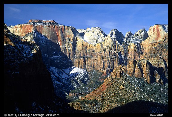 Streaked wall, morning. Zion National Park, Utah, USA.