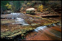 Terraced cascades, Left Fork of the North Creek. Zion National Park, Utah, USA.