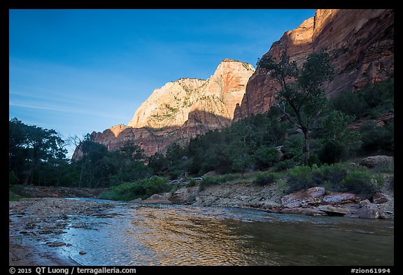 Virgin River and Lady Mountain. Zion National Park (color)