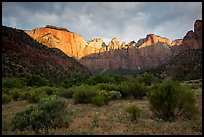 Towers of the Virgin, stormy sunrise. Zion National Park ( color)