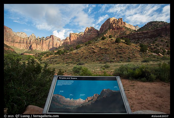 Temples and Towers intepretive Sign. Zion National Park (color)