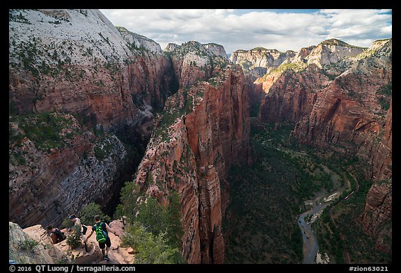 Hikers on Angels Landing Trail. Zion National Park (color)