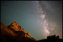 Milky Way and Watchman. Zion National Park ( color)