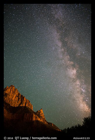 Mikly Way above the Watchman. Zion National Park (color)