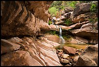 Pine Creek Canyon with waterfall. Zion National Park ( color)