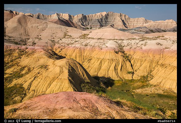 Badlands with yellow and red soils. Badlands National Park (color)