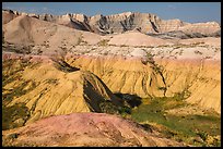 Badlands with yellow and red soils. Badlands National Park ( color)