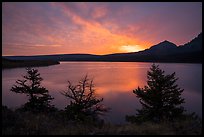 Colorful sunrise over Saint Mary Lake. Glacier National Park ( color)
