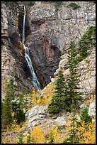 Apikuni Falls in autumn. Glacier National Park, Montana, USA.