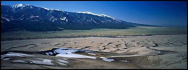 Dune field in winter. Great Sand Dunes National Park (Panoramic color)