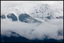 Snowy Sangre de Cristo Mountains above clouds. Great Sand Dunes National Park and Preserve ( color)