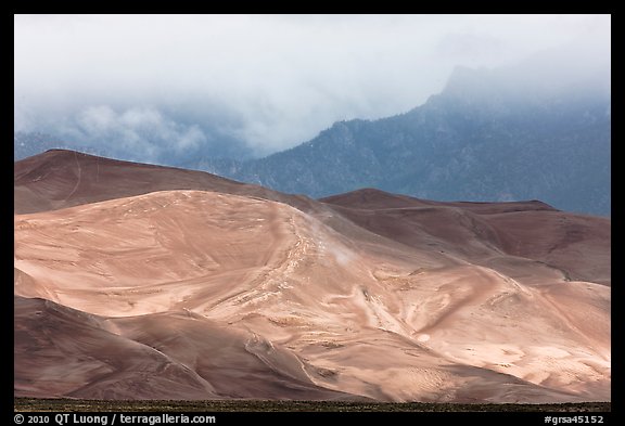 Dunes, ridge and clouds. Great Sand Dunes National Park and Preserve (color)