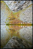Talus and reflection, Lower Sand Creek Lake. Great Sand Dunes National Park and Preserve ( color)