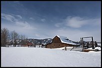 Moulton homestead, Mormon row historic district, winter. Grand Teton National Park ( color)